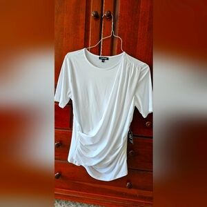 Express Short Sleeve Draped Ruched Tee